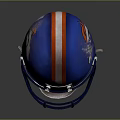 High Quality Blue Football Helmet With Red Stripe And Team Logo Design