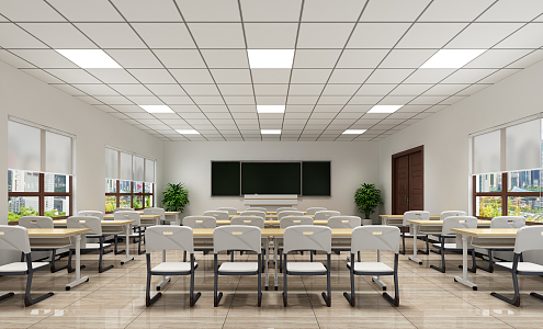 modern classroom 3d model