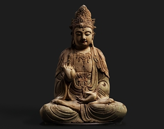 Buddha Bodhisattva Decoration Buddha Sakyamuni Big Buddha Religion Golden Buddha 3d model