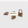 Three Brass Padlocks With Different Sizes And Keyhole Details On White Background