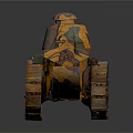 Military Tank With Camouflage Paint Tracked Design And Detailed Exterior