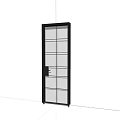 Sleek Modern Glass Grid Door With Black Frame And Handle Design