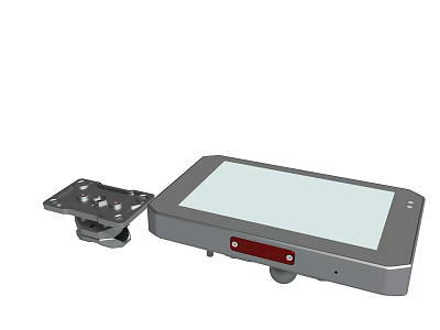 Electronic Device With Metal Mounting Bracket And Red Component Screen 3d model
