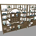 New Chinese-style Antique Shelf Bookshelf Antique Shelf 3d model