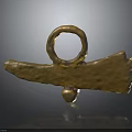 Unique Golden Metallic Clothing Accessory With Loop And Long Shape Design For Fashion Apparel