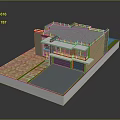 Modern Detached Villa Exterior With Terrace Garage And Garden Area