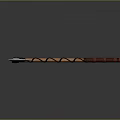 Blue Head Axe With Brown Red Handle And Cross Straps On Gray Background
