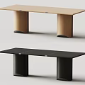 Maurice dining table solid wood dining table 3d model