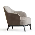 Modern Upholstered Lounge Chairs with Beige Navy Blue Fabric and Black Metal Legs