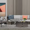 Modern sofa coffee table combination 3d model