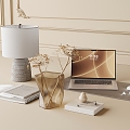 Modern desk decoration combination 3d model