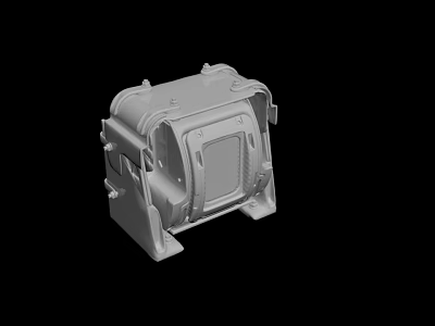 Detailed Gray Mechanical Engineering Part 3D Rendering With Structural Design Features 3d model