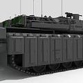Modern Military Tank With Long Cannon Antennas Heavy Armor And Tracks 3D Rendering