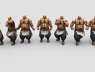Game Role Minority Warrior Character Ancient Dress Farmer Merchant Store 3d model