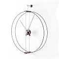 Modern Minimalist Clock With Circular Metal Frame And Sleek Design Elements