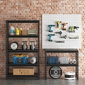 Modern auto repair hardware tools shelf 3d model