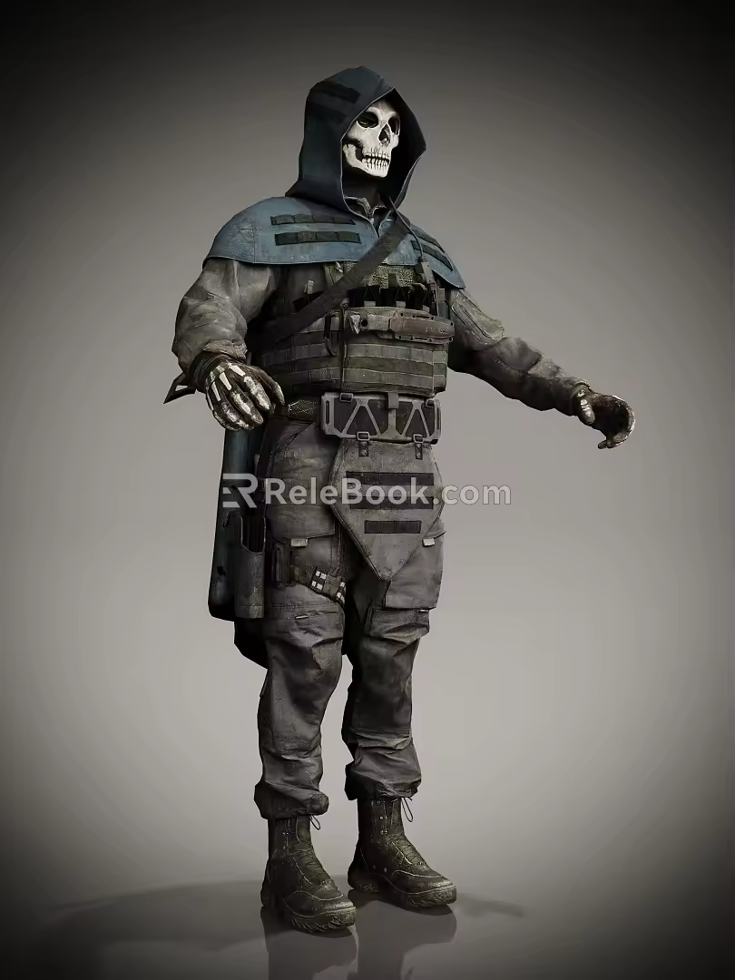 All Saints Skeleton Props Game Character Horror Character Soldier Ghost 3d model