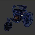 Vintage Tricycle With Black Seat Wooden Body And Large Wheels As Early Transportation