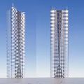 Sleek Modern Skyscrapers With Glass Curtain Walls And Contemporary Design