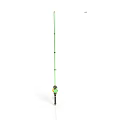 Green Fishing Rod With Reel Line And Extendable Pole For Angling