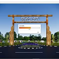 Wooden Entrance Gate of MOTAW CAMP Eco Adventure Park with Trees and Tents in Background