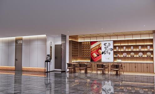 New Chinese Teahouse Tea Room 3d model