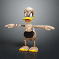 Cartoon Mummy Character With Bandages Yellow Feet Outstretched Arms And Exaggerated Expression