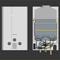 White Household Appliance With External Design And Internal Pipes Heating Components