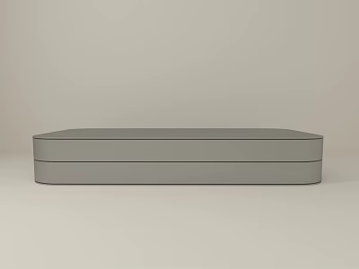 Minimalist Modern Gray Coffee Table With Smooth Surface And Two Tier Design 3d model