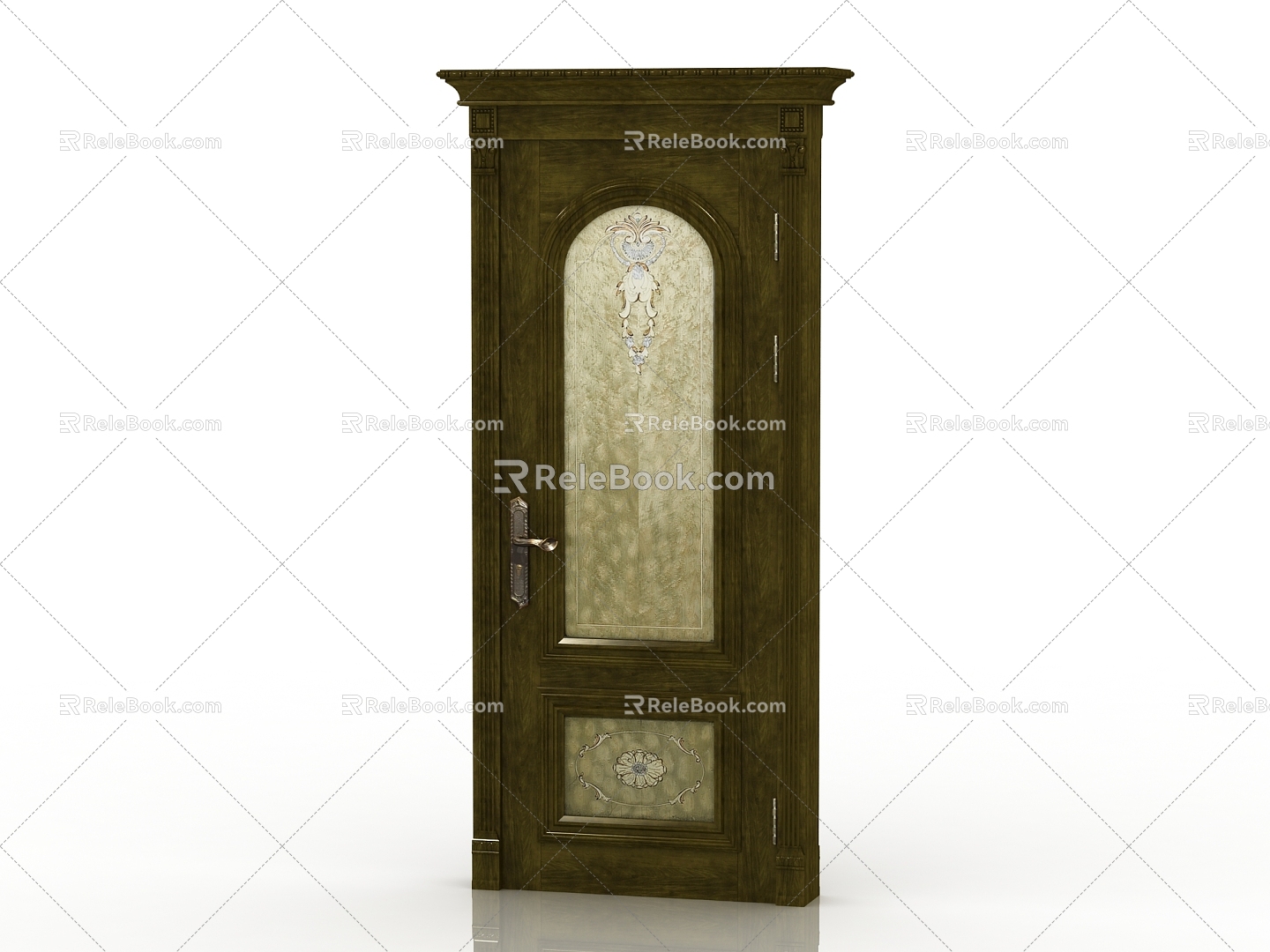 European style solid wood door interior door door 3d model