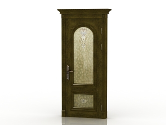 European style solid wood door interior door 3d model