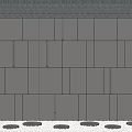 Traditional Background Wall Design With Gray Panels Vertical Lights Black Tile And Pebble Base