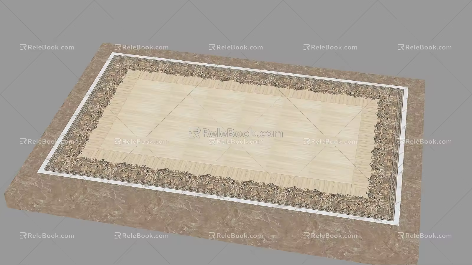 Light Luxury Retro Floor Tile Stitching Pattern Shape 3d model
