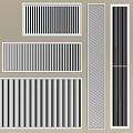 Various Air Conditioner Vents With Different Grille Patterns And Sizes 3d model