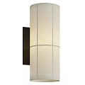 Modern Minimalist Chandelier With White Fabric Shade Gray Lines And Black Base