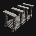 Ancient Architecture Stone Pillars With Intricate Carvings And Classical Design Elements