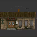 Vintage Country Inn Model With Rusty Roof Chimney Antenna Old Windows And Ladder