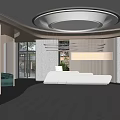 Modern Front Desk Sales Office Hall Front Desk 3d model
