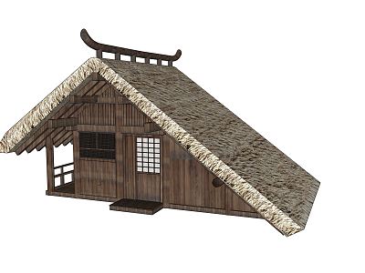 New Chinese Style Thatched House Thatched House Thatched Pavilion Wooden House Farm House model