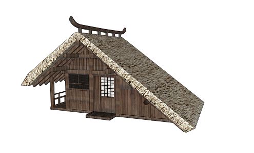 New Chinese Style Thatched House Thatched House Thatched Pavilion Wooden House Farm House 3d model