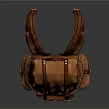 Brown Leather Backpack With Vintage Straps And Classic Metal Buckle Design