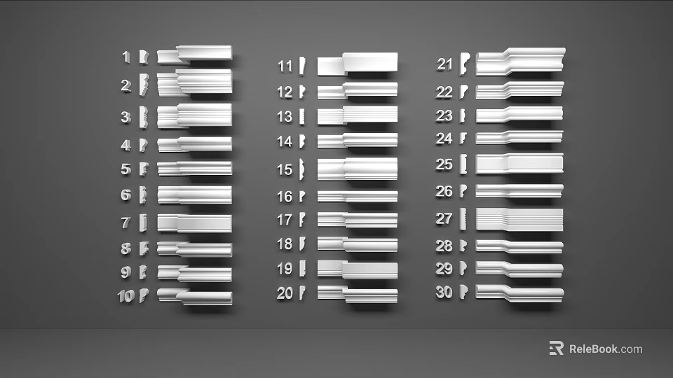 30 Different Line Designs Collection For Architectural And Decorative Use 3d model 