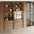 Wine Cabinet Sideboard Decorative Cabinet Middle Ancient 3d model