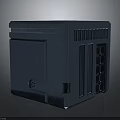 Industrial Mechanical Component With Metal Construction Control Panel And Ventilation Grilles 3d model