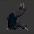 Mechanical Creature With Blue Square Body Yellow Circular Eye And Gray Pink Limbs
