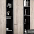 Modern Bookshelf In Home Office With Desk Leather Chair And Computer Monitor