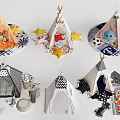 Different Style Kids Tents Featuring Cartoon Patterns Star Decorations and Printed Bases