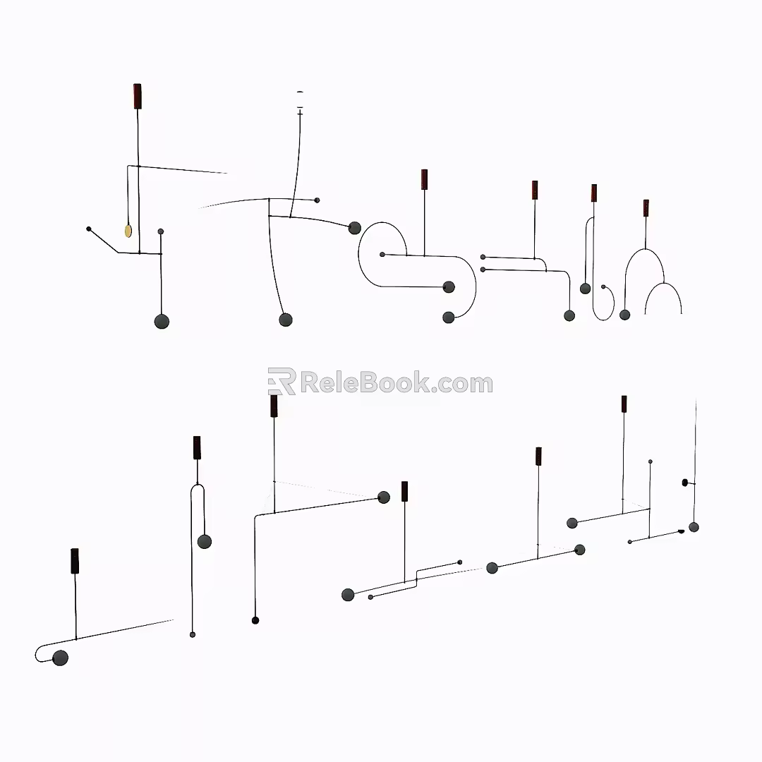 Modern chandelier decorative lamp 3d model