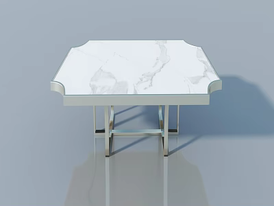 Sleek Swing Door With White Marble Surface And Metal Frame Structure 3d model