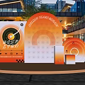 Golden Years Themed Outdoor Check in Photo Spot With Record Design And Modern Architecture